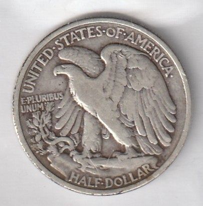 1936-P LIBERTY WALKING HALF DOLLAR 90% SILVER PHOTOGRADE FINE CONDITION.