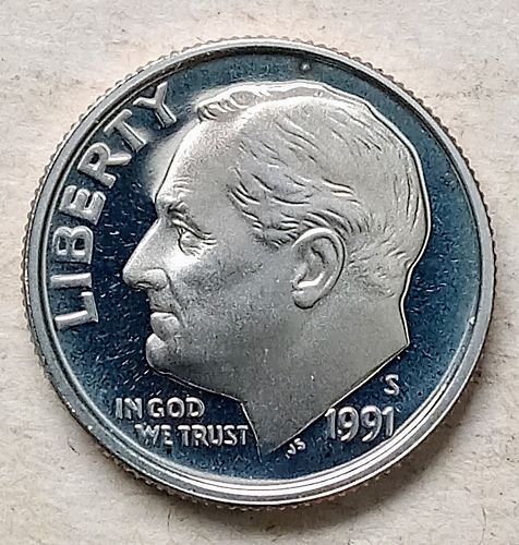 1991 S Proof Roosevelt Dime • DCAM GEM