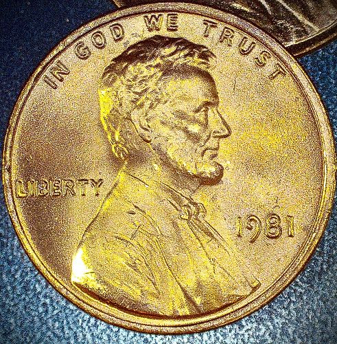 1981 P Lincoln Memorial Cent  GBU Red