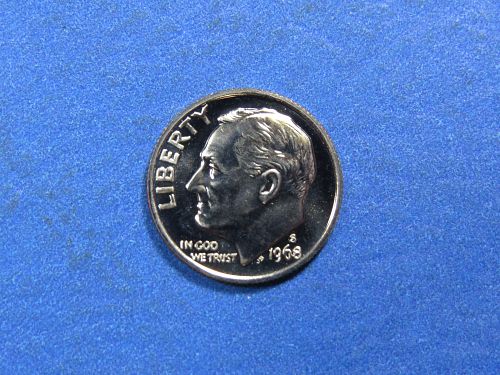 1968-S ROOSEVELT DIME ~ PROOF ~ LOT H654