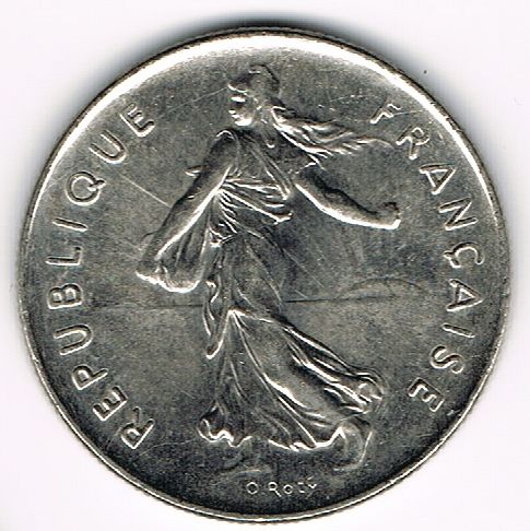 5 Francs, France, 1990