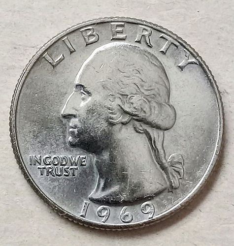 1969 Washington Quarter • Key Clad Date • From Mint Set • CH BU  *hc691