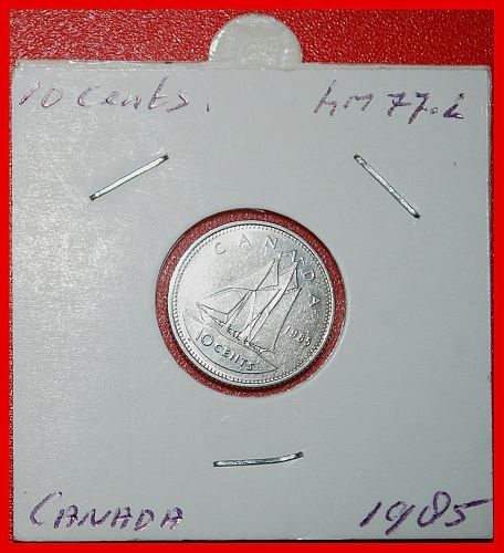 Ⰶ SHIP from NOVA SCOTIA (1937-2025): CANADA ★ 10 CENTS 1985! ELIZABETH II (1953-2022)