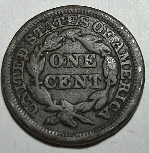 1847 P Braided Hair Liberty Head Large Cent