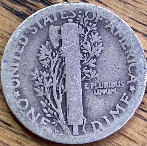1918D mercury dime in ALMOST GOOD condition