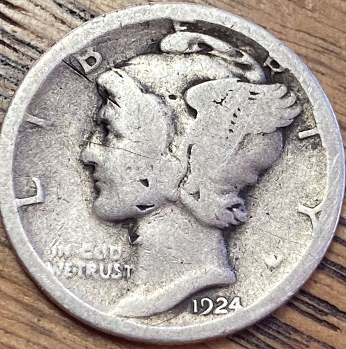 1924S mercury dime in GOOD condition