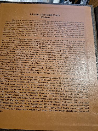 1959 thru 2006 D Album of Lincoln Memorial Pennies