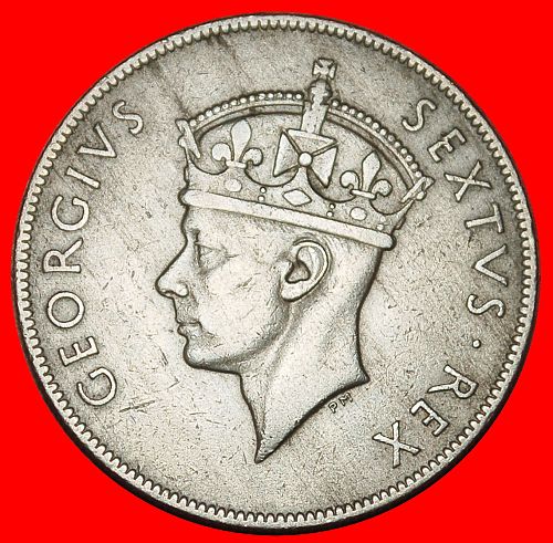 Ⰶ GREAT BRITAIN (1948-1952): EAST AFRICA ★ 1 SHILLING 1948 LION NO INDIA!