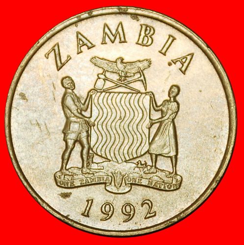 Ⰶ CANADA: ZAMBIA ★ 1 KWACHA 1992 FALCONS and HORSE!