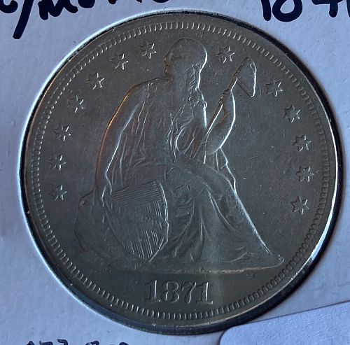 1871p seated dollar