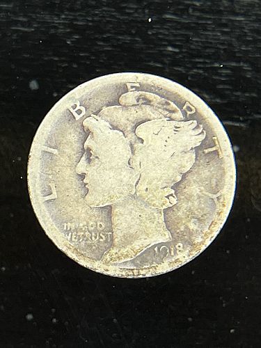 1918-D 90% Silver Mercury Dime
