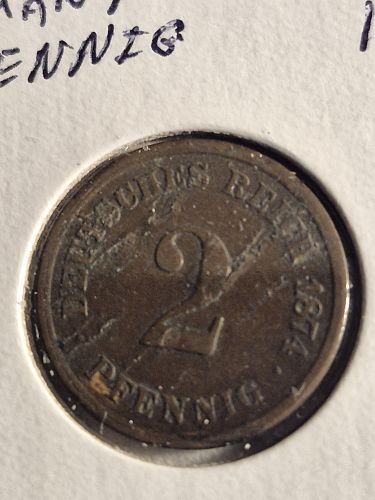 1874 D Germany 2 PFENNIG