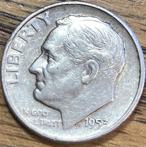 1953D Roosevelt dime in EXTREMELY FINE condition