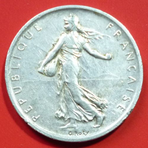 France French Francaise 5 Francs 1960 KM# 926 Silver 0.3221 oz