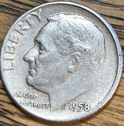 1958 Roosevelt dime in EXTREMELY FINE condition