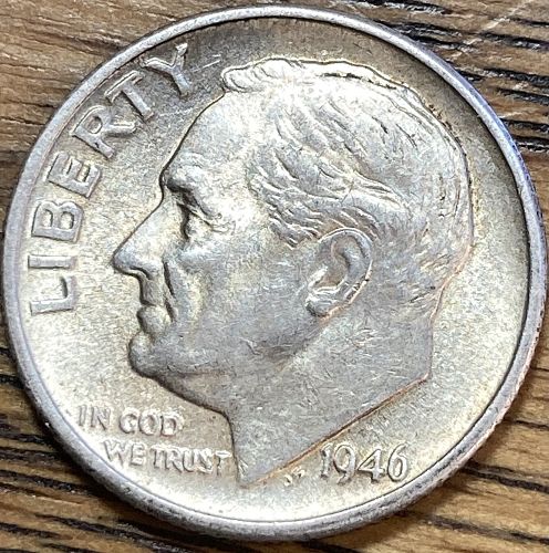 1946S Roosevelt dime in ALMOST UNCIRCULATED condition