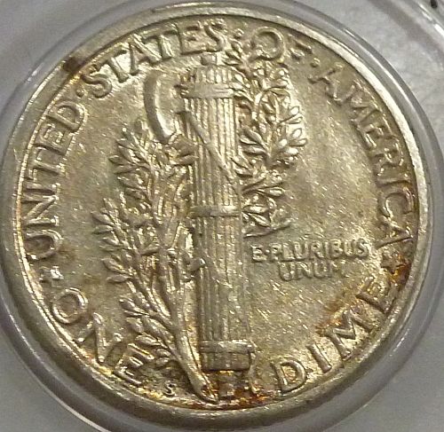 1917-S About Uncirculated Mercury Dime    (150-E)