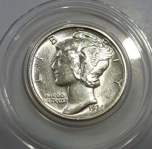 1934-P UNC Mercury Dime WITH FSB  Uncirculated ( 300-42)