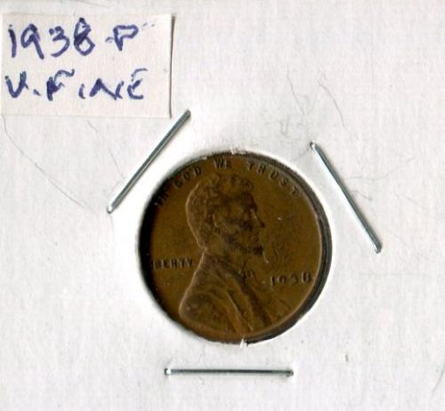 1938 - D   Lincoln Cent  --  VERY  FINE