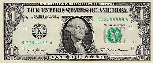 2017  A     $1 FEDERAL RESERVE NOTE    5  4'S    223  - 44444
