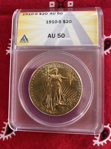 1910-S- Saint Gaudens Gold $20 Double Eagle
