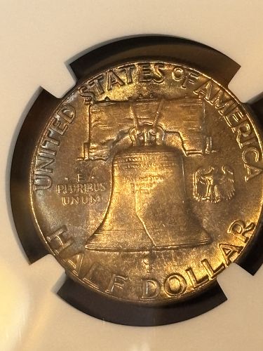 1958 P FRANKLIN HALF DOLLAR NGC MS 66 --- TONED