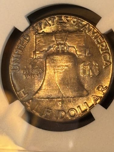 1958 P FRANKLIN HALF DOLLAR NGC MS 66 --- TONED