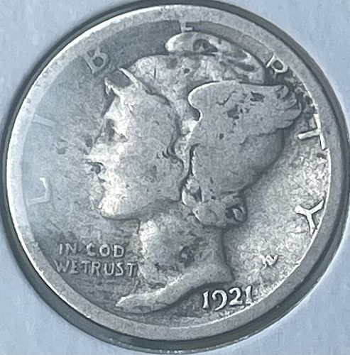 1921-P Mercury Silver Dime