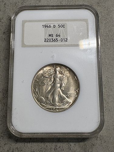 1946-D Walking Liberty Half Dollar NGC MS64