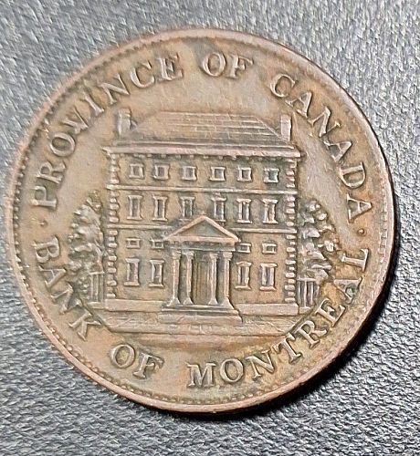 2 Canadian Half Pennies 1844 Bank of Montreal and 1850 Bank of Upper Canada   C10485