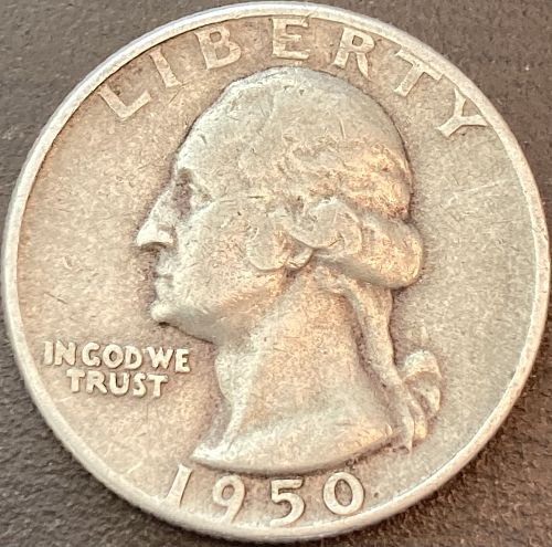 1950 D Washington quarter in VERY FINE condition
