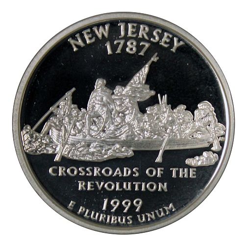 1999 "S" State Quarter New Jersey Gem Deep Cameo Proof 90% Silver