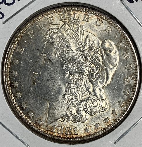 1881-S Morgan Silver Dollar, MS60+ (8330)