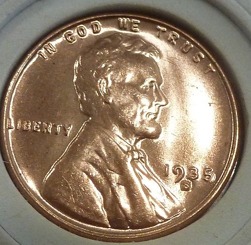 1935-S RED Uncirculated  Lincoln Wheat Cent  ( 313-25)