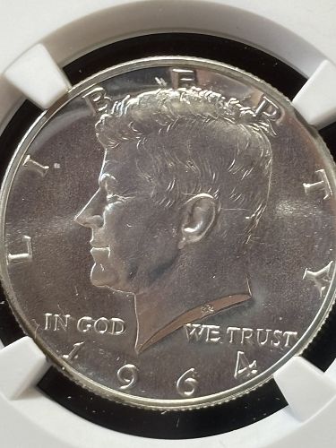 1964 P PROOF SILVER KENNEDY HALF DOLLAR - NGC PF67