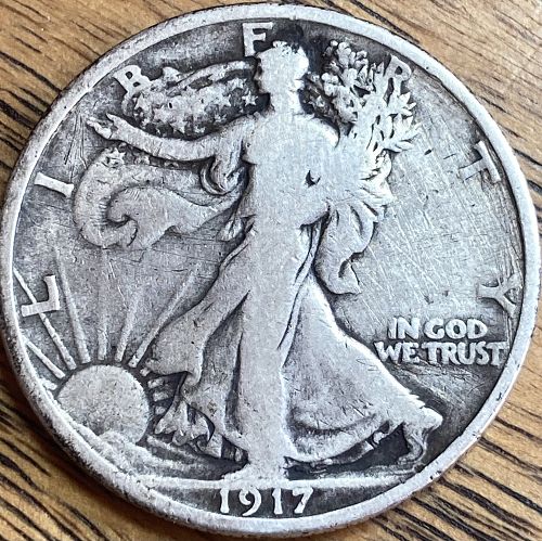 1917 walking liberty half in VERY GOOD condition nice legible date