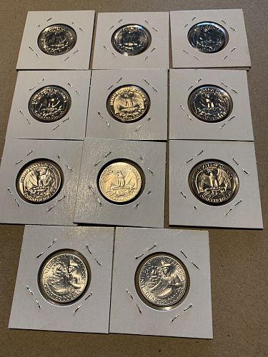 Lot- 75 PROOF/MS /40% Washington Quarters Uncirculated Proof-65-69 & MS 65+