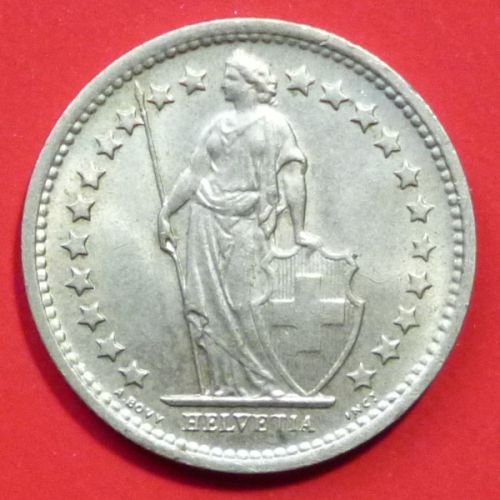 Switzerland Swiss Suisse 1/2 Half Franc 1969 B KM# 2a.1