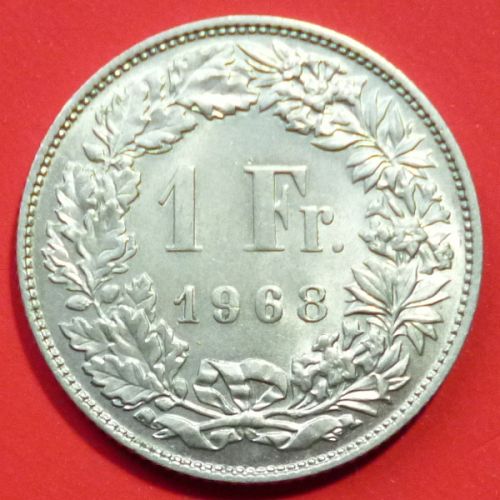 Switzerland Swiss Suisse 2 Francs 1968 B KM# 21a.1