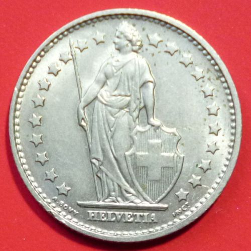 Switzerland Swiss Suisse 2 Francs 1968 B KM# 21a.1