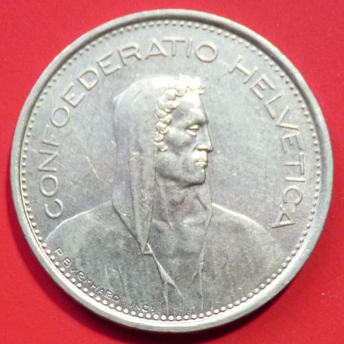 Switzerland Swiss Suisse 5 Francs 1974 B KM# 40a.1