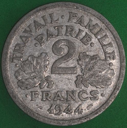 1944C France 2 Francs VF