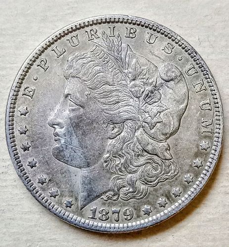 1879 Morgan Silver Dollar • .900 Silver • Nice Toning • AU