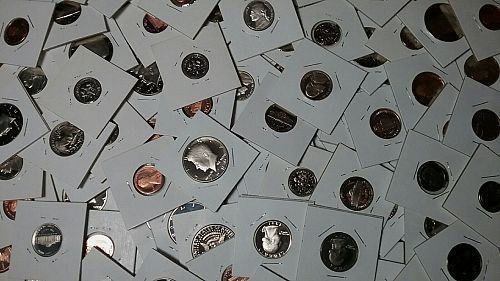 GEM PROOF US COIN DEALER LOT 15 Different ALL 25+YEARS OLD w/2 JFK 50c + 25c 10c 5c 1