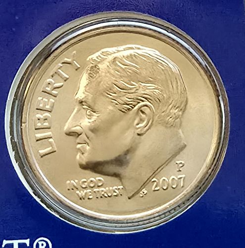 2007-P Roosevelt Dime - BU in Original Mint Cello (D60)
