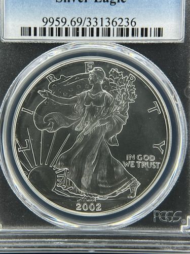 2002 American Silver Eagle - PCGS Graded MS69