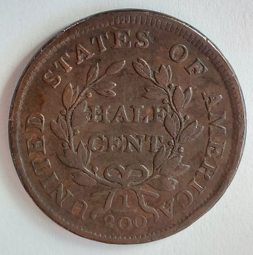 1804 Draped Bust 1/2c Half Cent Crosslet 4,Stems VF Coin ESTIMATED SURVIVAL: 300