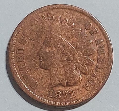 1871 INDIAN HEAD CENT 1c VG/Fine YOU GRADE Better Date Pleasing Antique US Coin