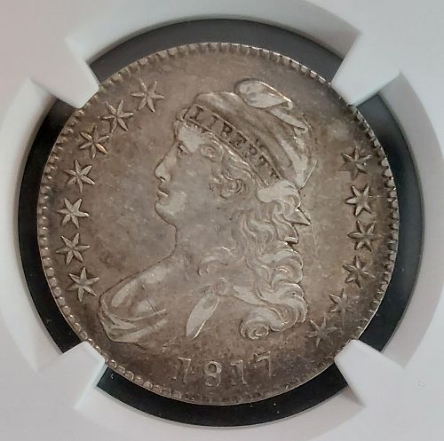 1817 Capped Bust Early Half Silver Dollar 50c Nice NGC XF40 Coin EST SURVIVAL: 3,000