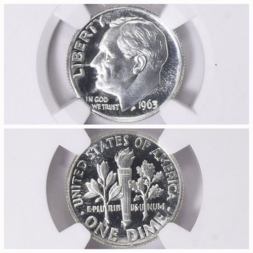 1963 Roosevelt Silver Dime NGC Proof 69